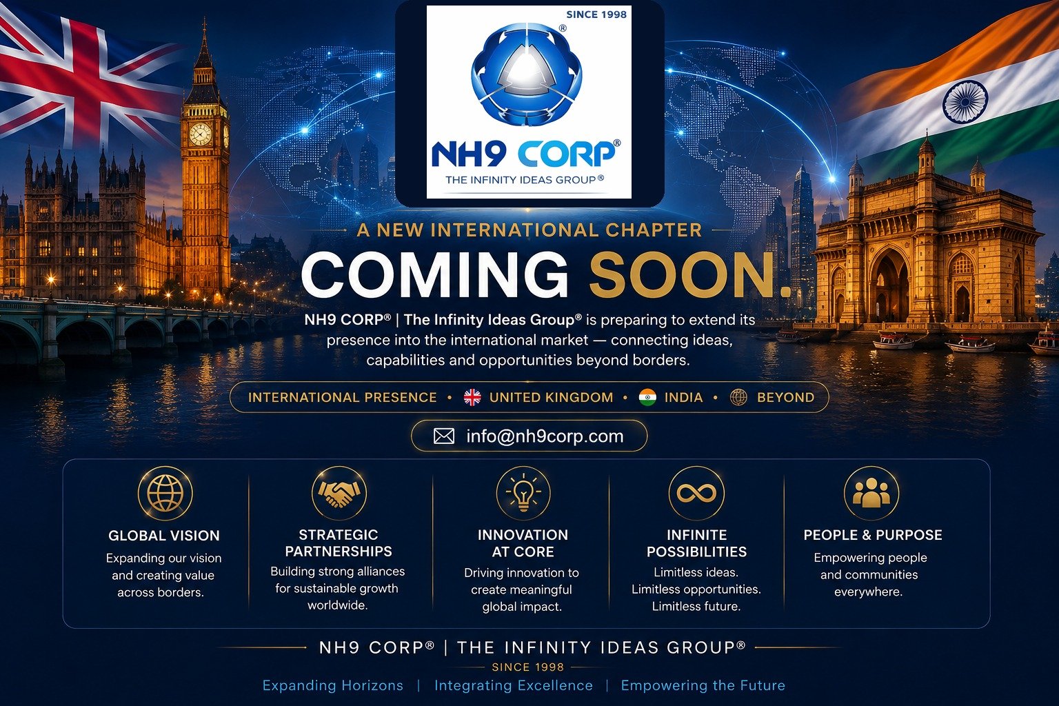 NH9 CORP® | The Infinity Ideas Group® — A New International Chapter — Coming Soon